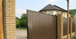 Купить откатные ворота из профнастила Приморско-Ахтарск, цена от 1743 руб.