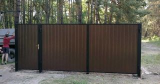 Купить распашные ворота из профнастила Приморско-Ахтарск, цена от 2716 руб.